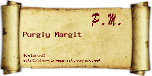 Purgly Margit névjegykártya